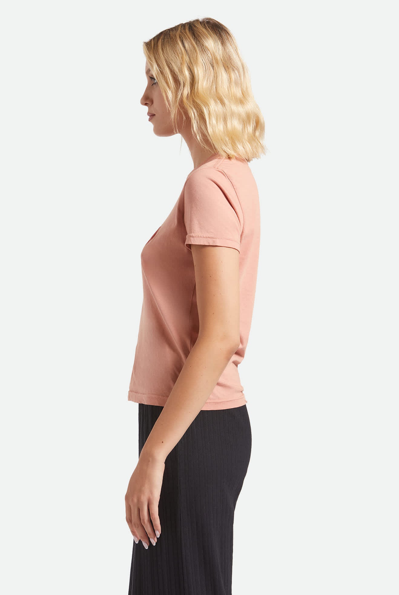 Women's Tossed Dice Crew T-Shirt in the color Italian Clay - Women's Side View