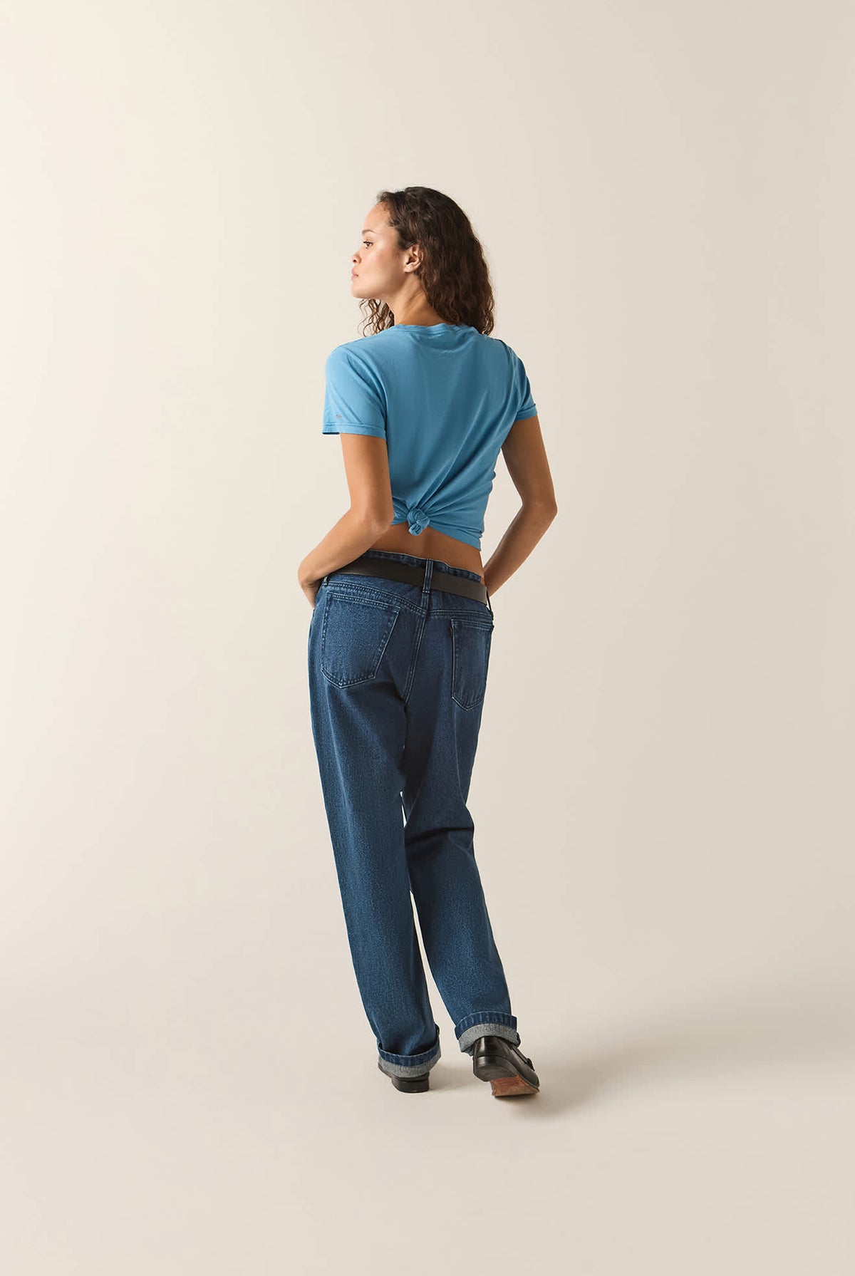 Women's Ice Cold Slim Crew T-Shirt in the color Electric Indigo - Women's Back View