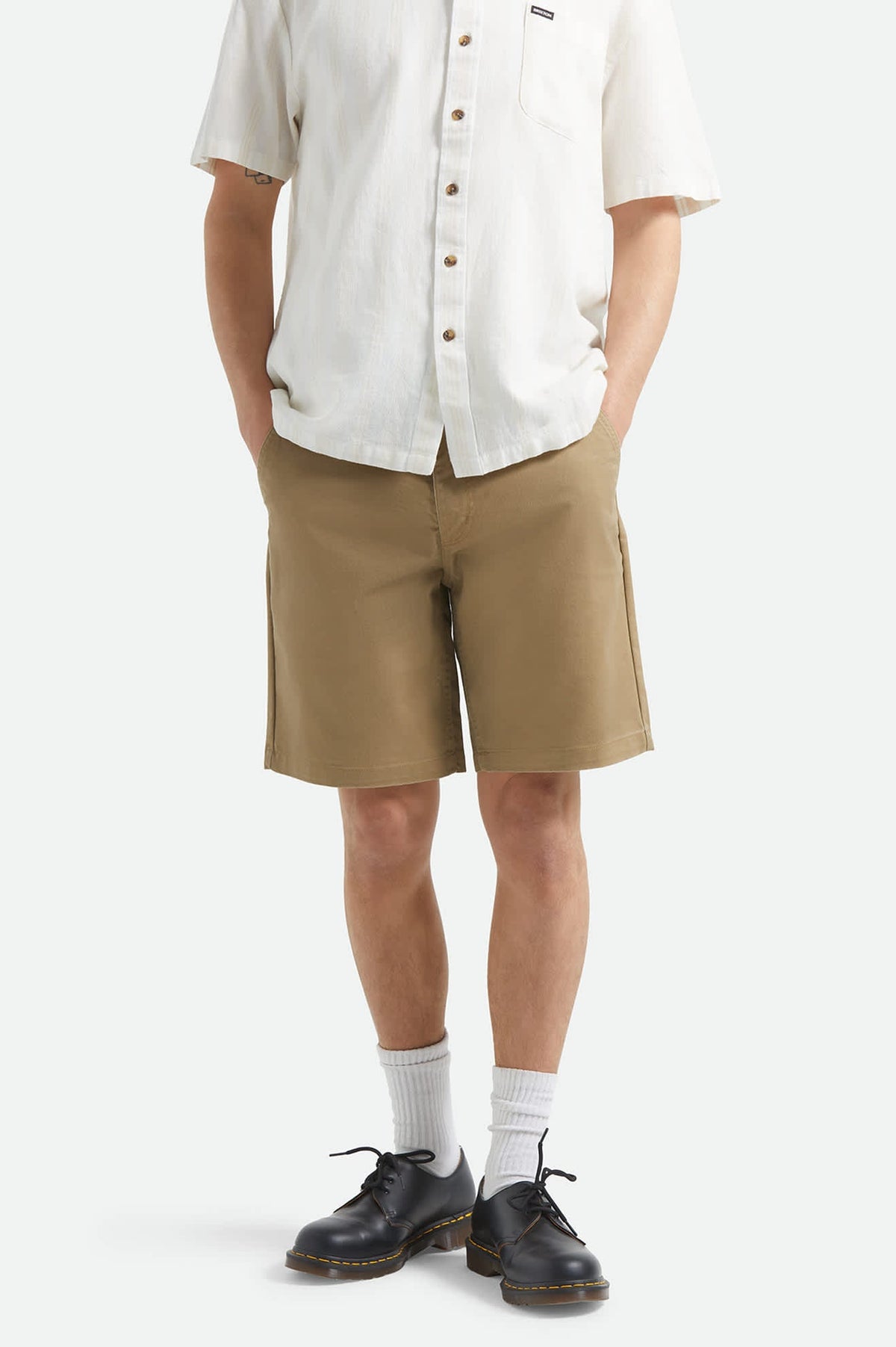 Men's Santo Chino Short in the color Khaki - Men's Front View