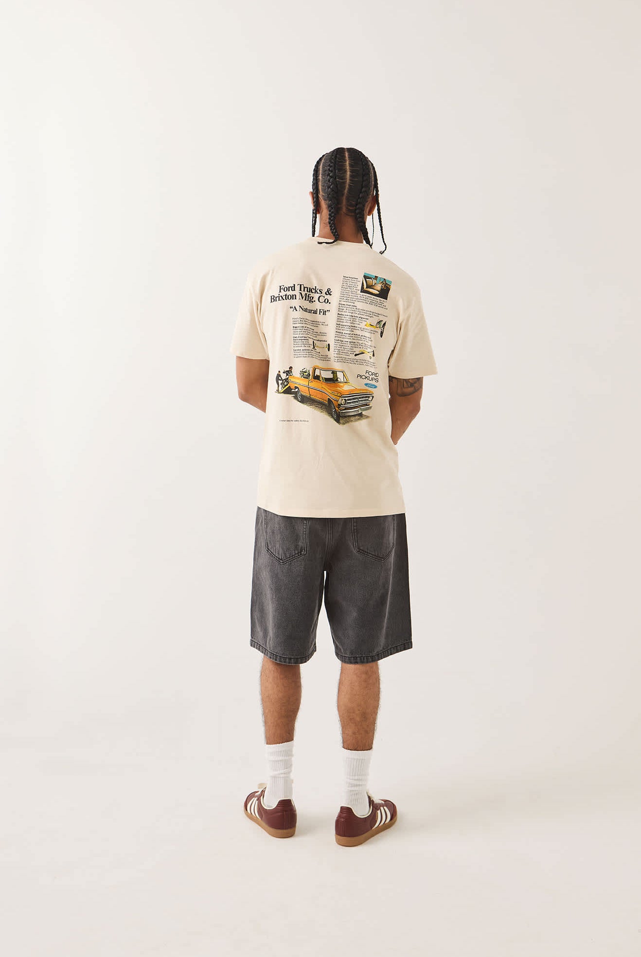 Men's Ford 71 Pickup T-Shirt in the color Wimbledon White - Men's Back View