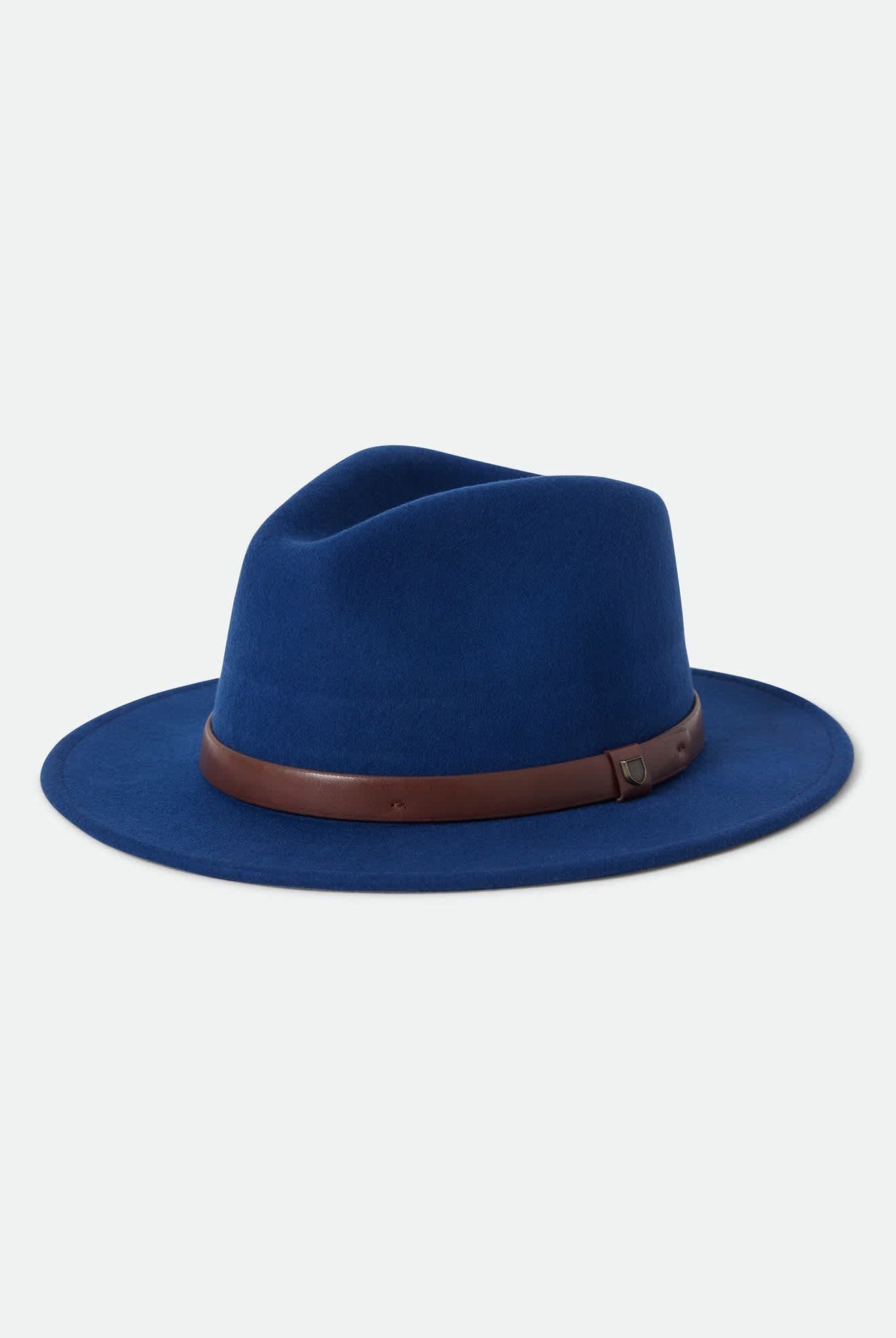 Unisex Messer Fedora in the color Midnight Blue/Pinecone - Front Product Laydown Image