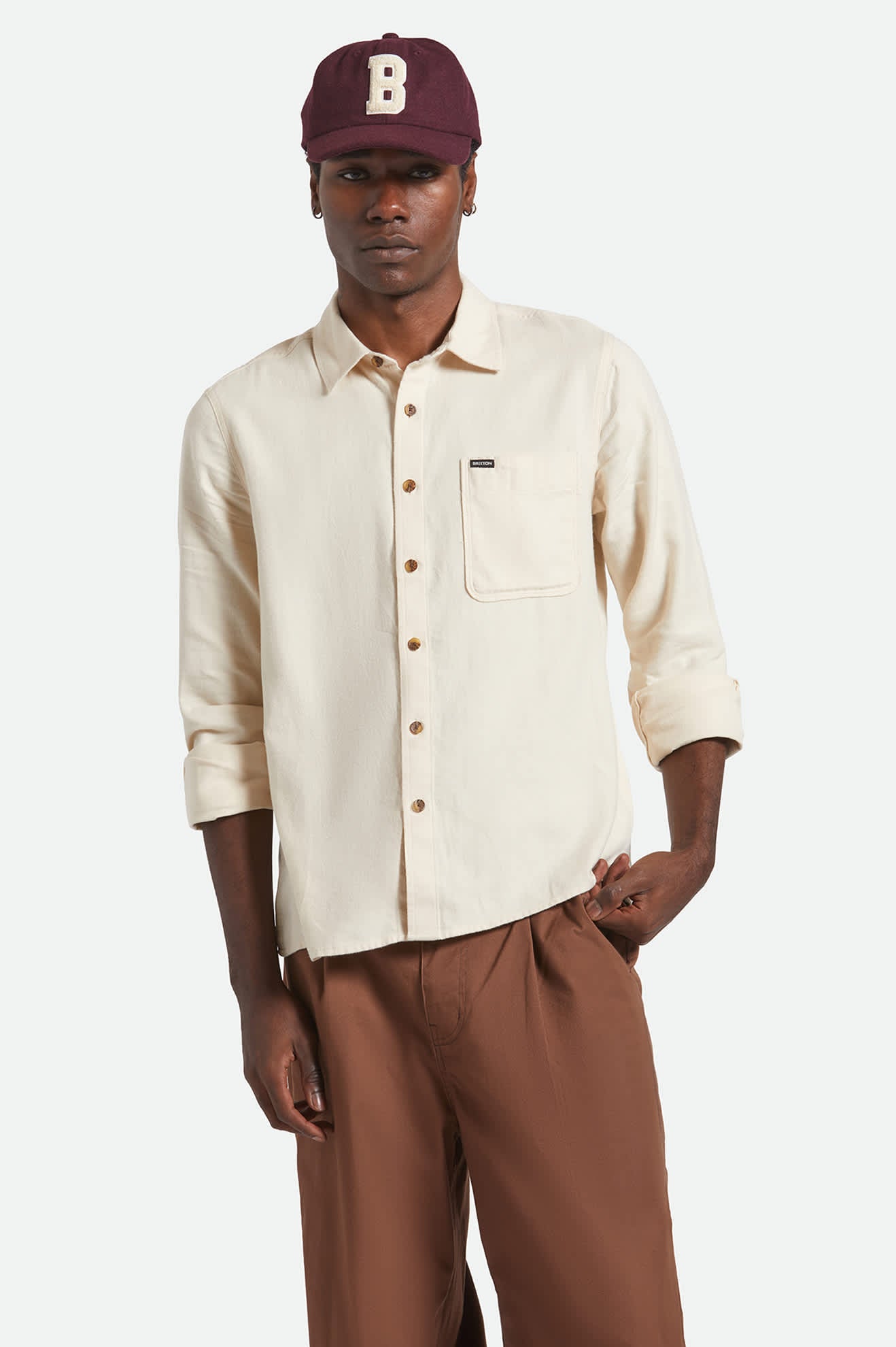 Men's Hasting Lightweight Ultra Soft Flannel in the color Whitecap - Men's Front View