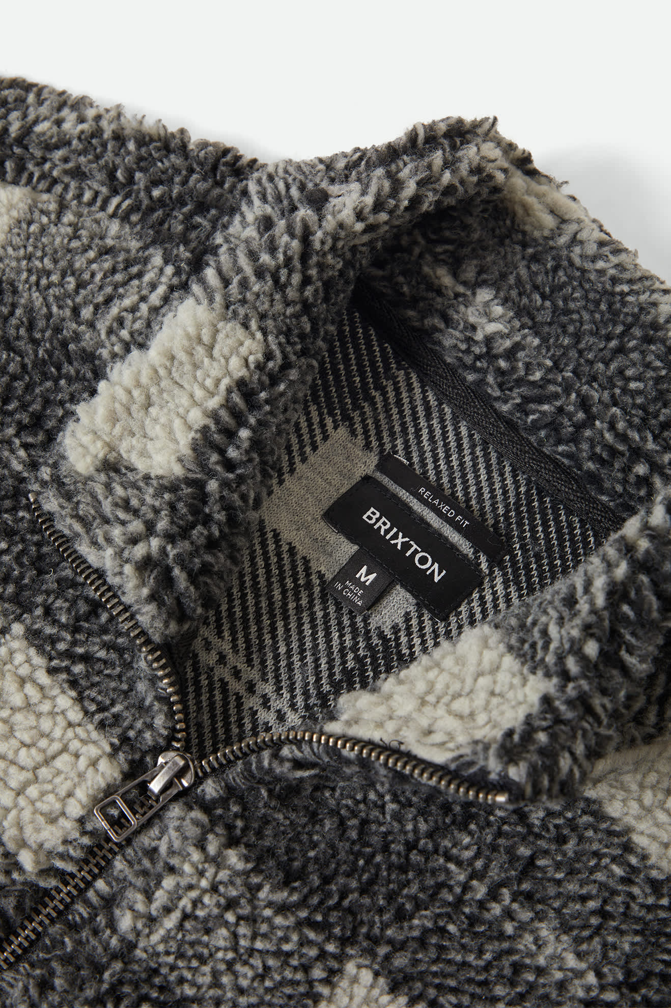 Men's Arctic Fleece Mock Neck Jacket in the color Black/Charcoal - Additional Laydown image