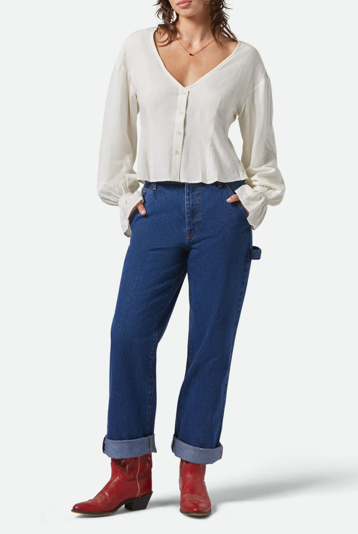 Women's The Meadow Blouse in the color Off White - Women's Featured View