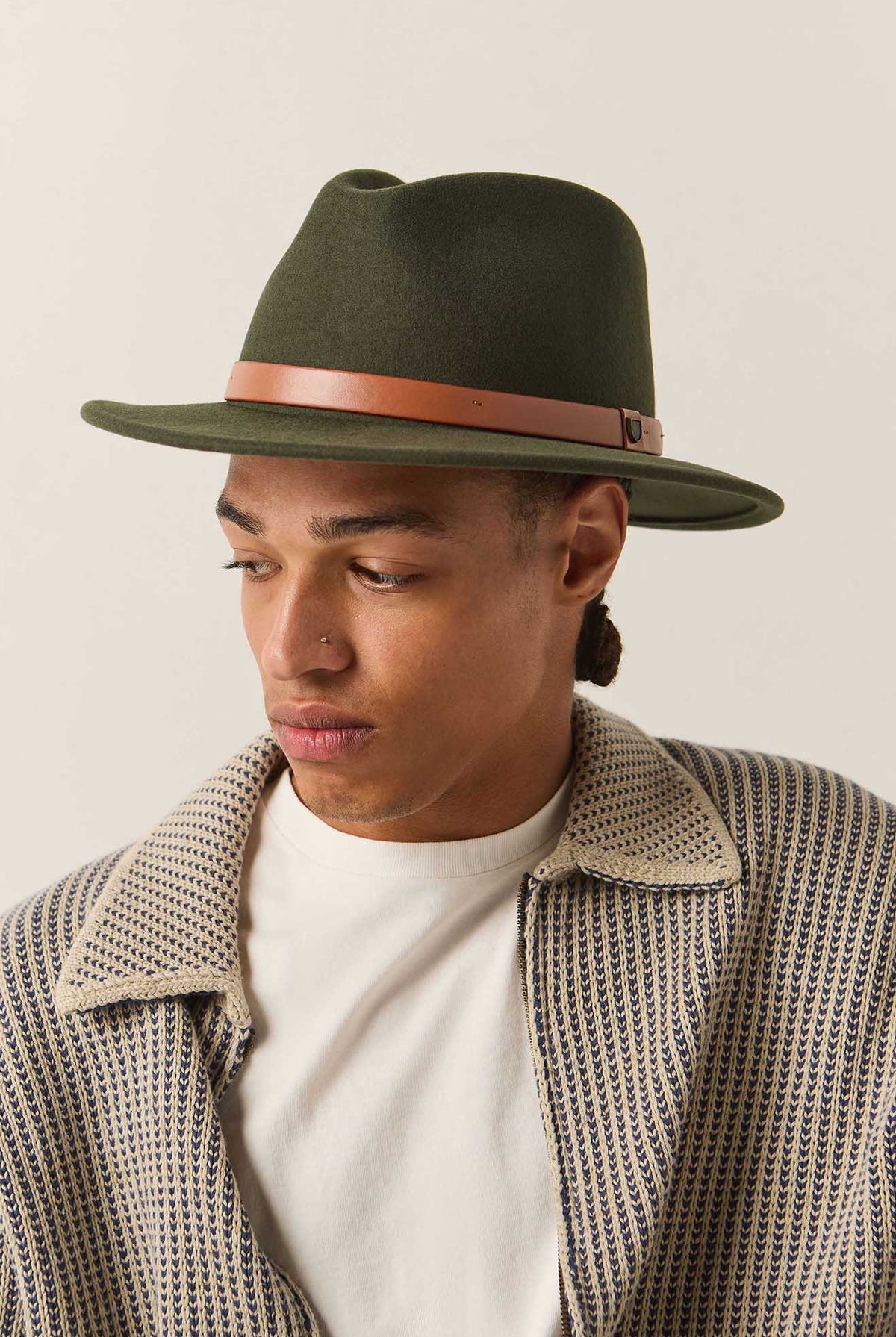 Unisex Messer Fedora in the color Ivy/Light Brown - Additional Fit image