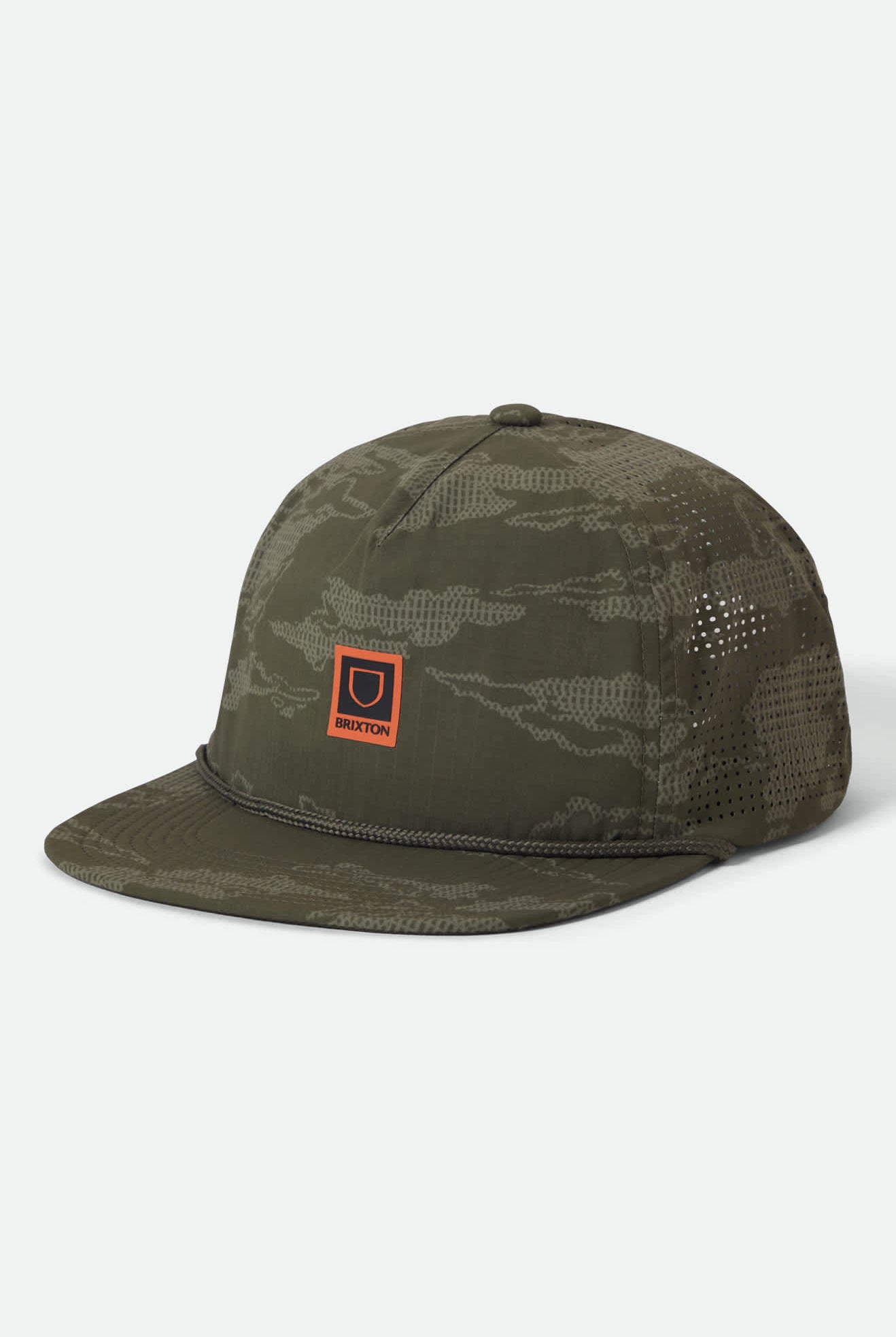 Unisex Journey Performance Snapback in the color Olive Tiger Camo - Front Product View