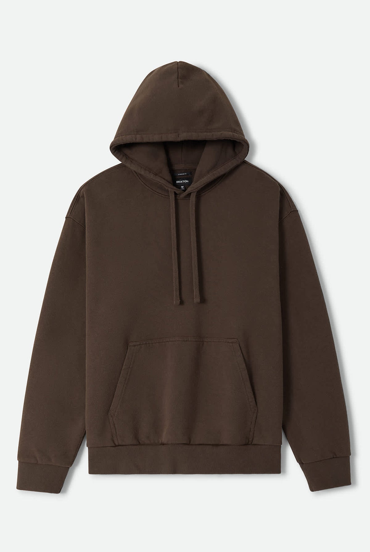 Men's Brixton Baseline Hood Fleece in the color Walnut Brown Vintage Wash - Front Product Laydown Image