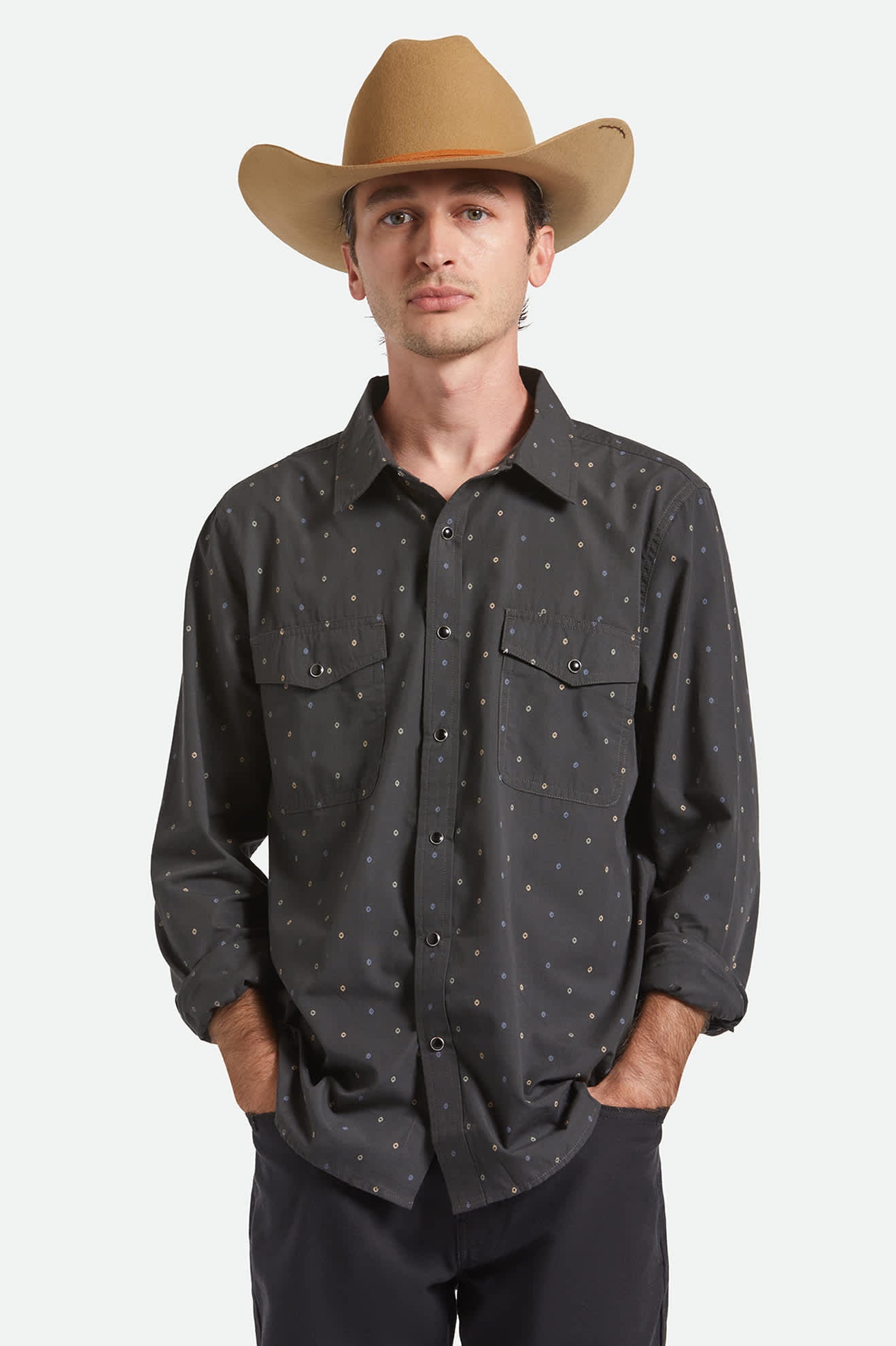 Unisex Laredo Branded Cowboy Hat in the color Antique Bronze - Men's Front View