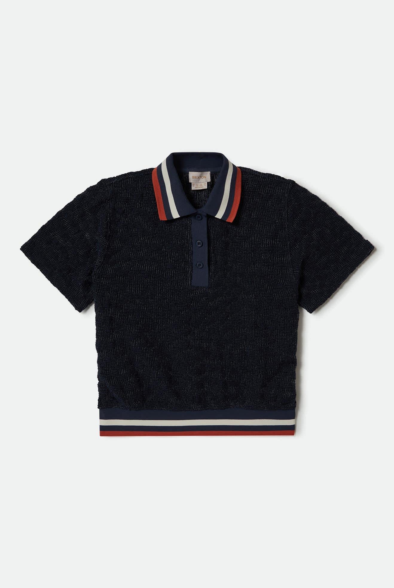 Women's Retro Mesh S/S Polo in the color Washed Navy - Front Product View