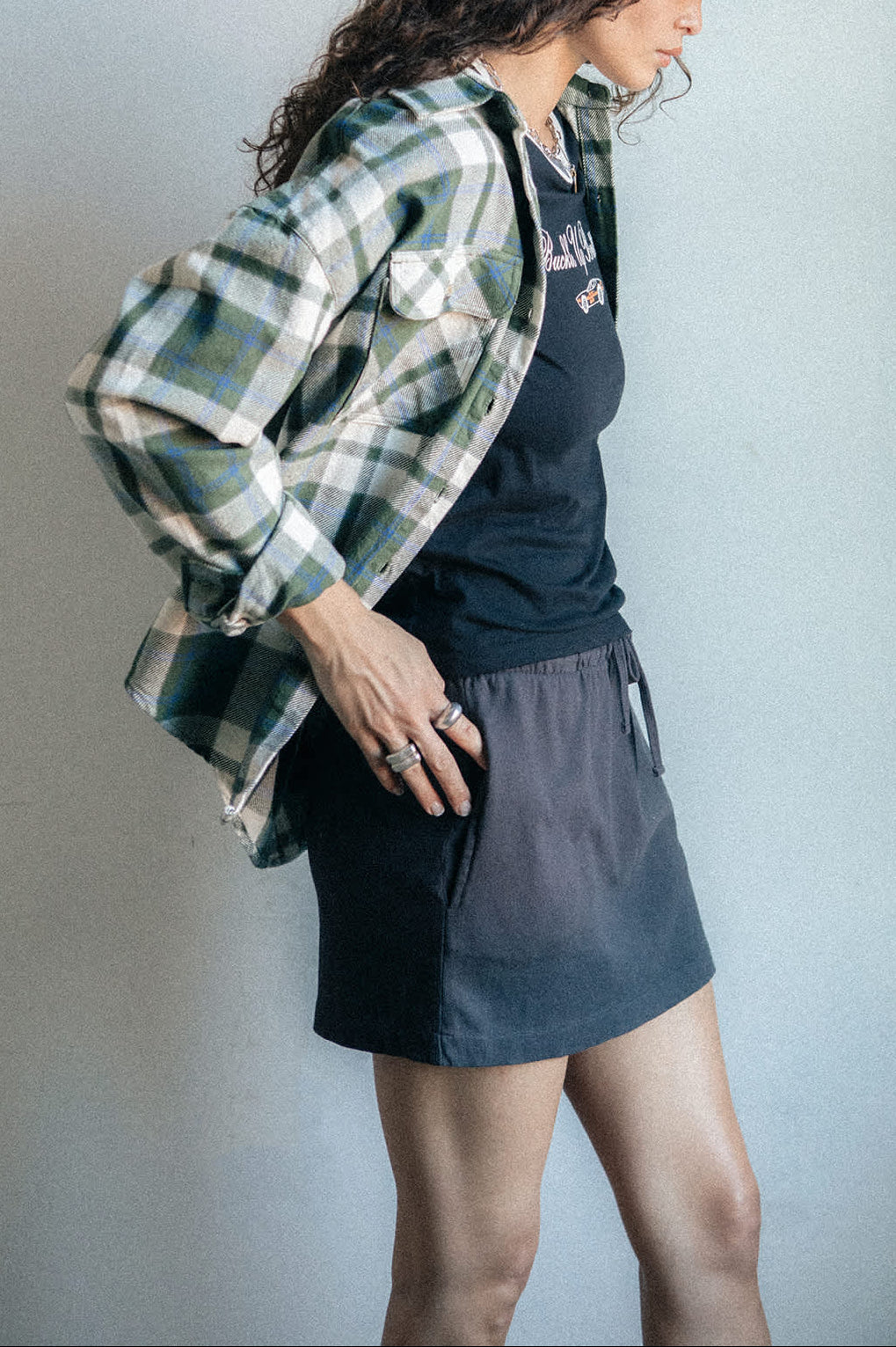 Women's Carefree Organic Garment Dye Lounge Skirt in the color Black - Women's Lifestyle image