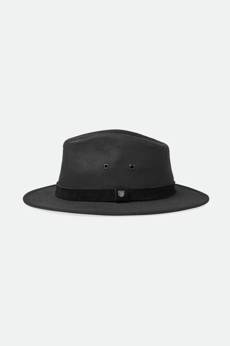 Brixton Unisex Messer Adventure Fedora - Black/Black | Extra Shot