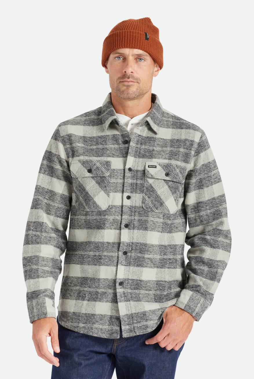 Men's Front fit | Bowery Heavyweight L/S Flannel - Black/Charcoal
