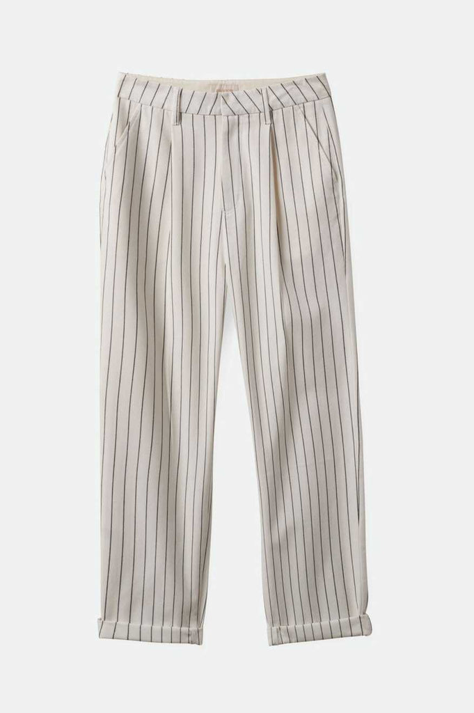 Brixton Women's Victory Trouser Pant - Off White/Black | Profile