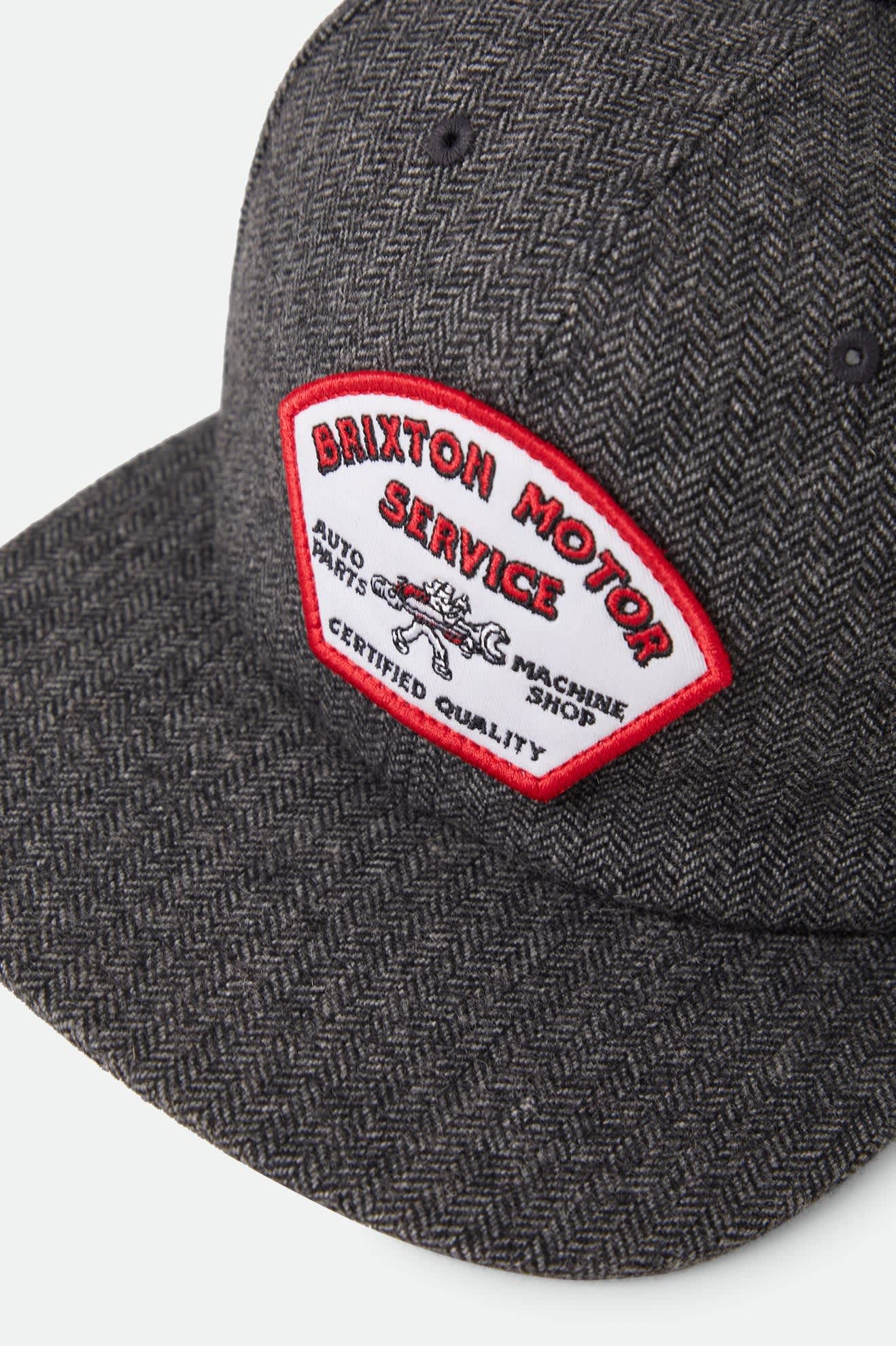 Men's Dyson Snapback in the color Black Herringbone - Additional Laydown image