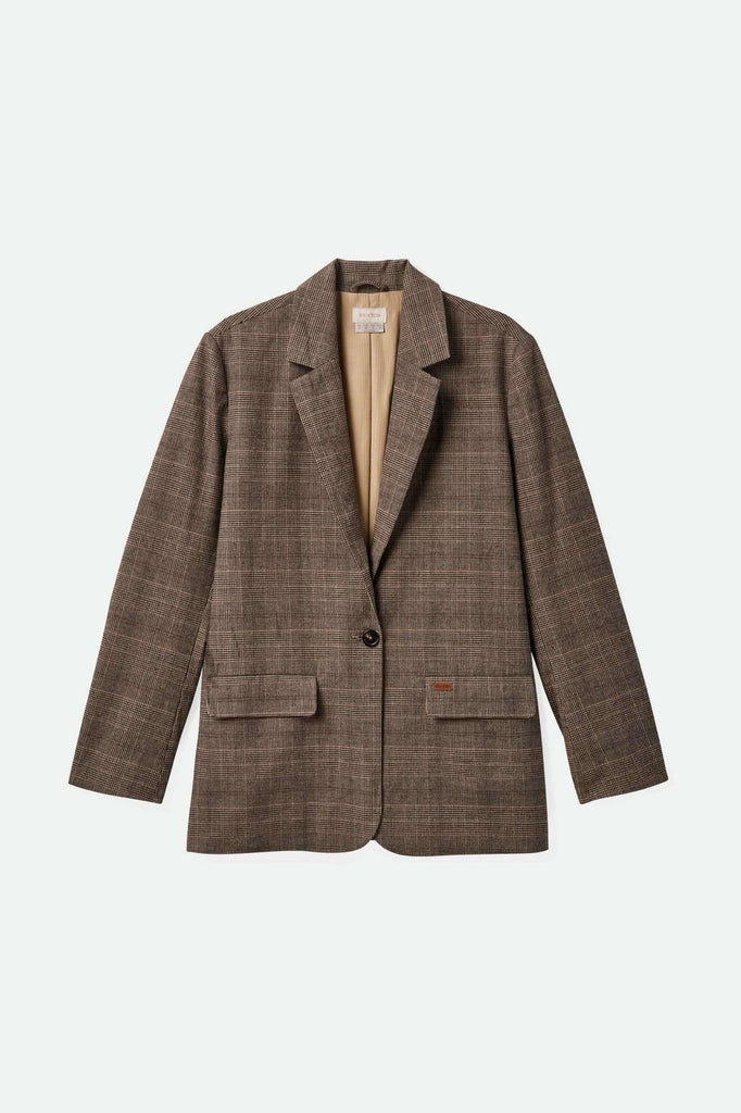 Brixton Women's Manhattan Blazer - Brown/Cream Houndstooth | Main