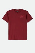 Men's Burger She Wrote Pocket T-Shirt in the color Burgundy - Front Product Laydown Image