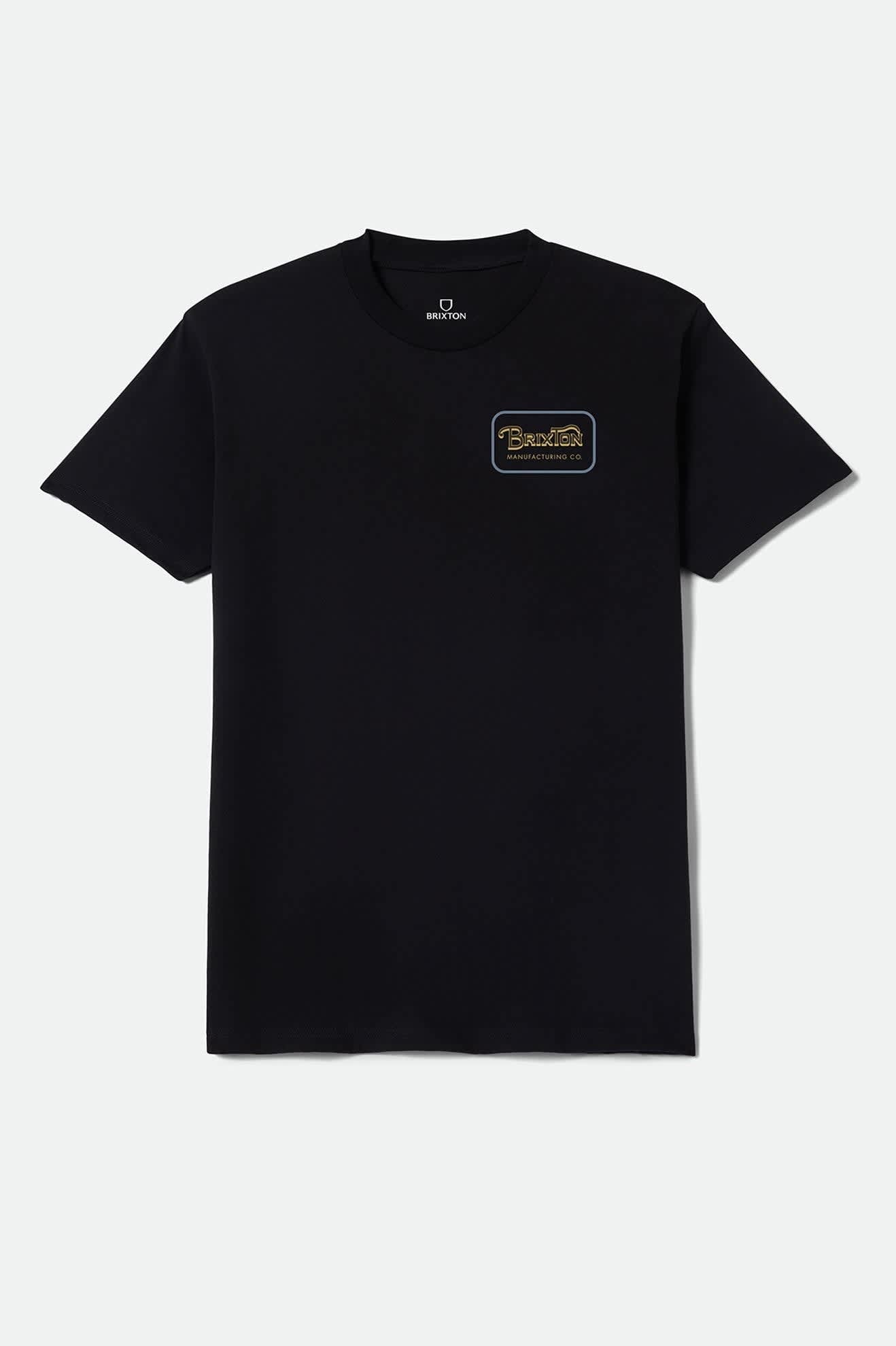 Men's Grade Standard T-Shirt in the color Black/Sunset/Grey Blue - Front Product Laydown Image