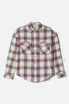 Women's Bowery Vintage Overshirt in the color Off White/Berring Sea/Red - Front Product View