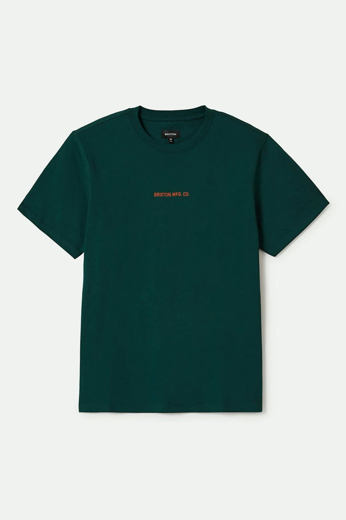 Men's Quality Embroidered Heavyweight S/S Standard T-Shirt in the color Deep Emerald Classic Wash - Front Product View