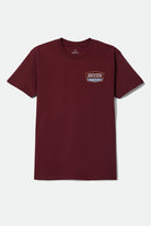 Men's Regal Standard T-Shirt in the color Burgundy/Tobacco - Front Product Laydown Image