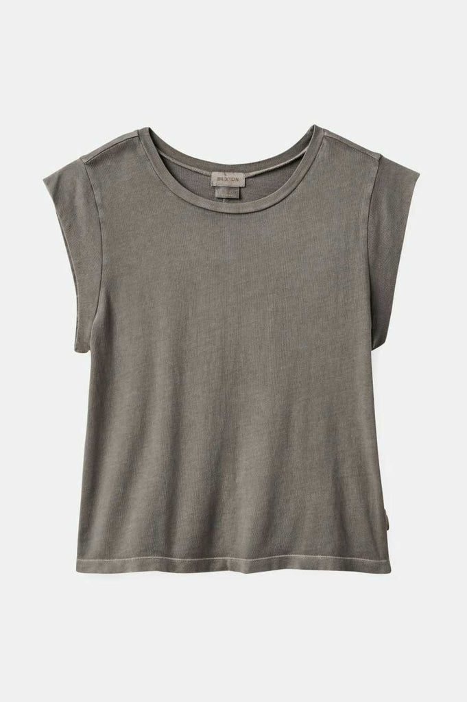 Brixton Women's Carefree Organic Garment Dyed Boxy T-Shirt - Washed Black | Profile