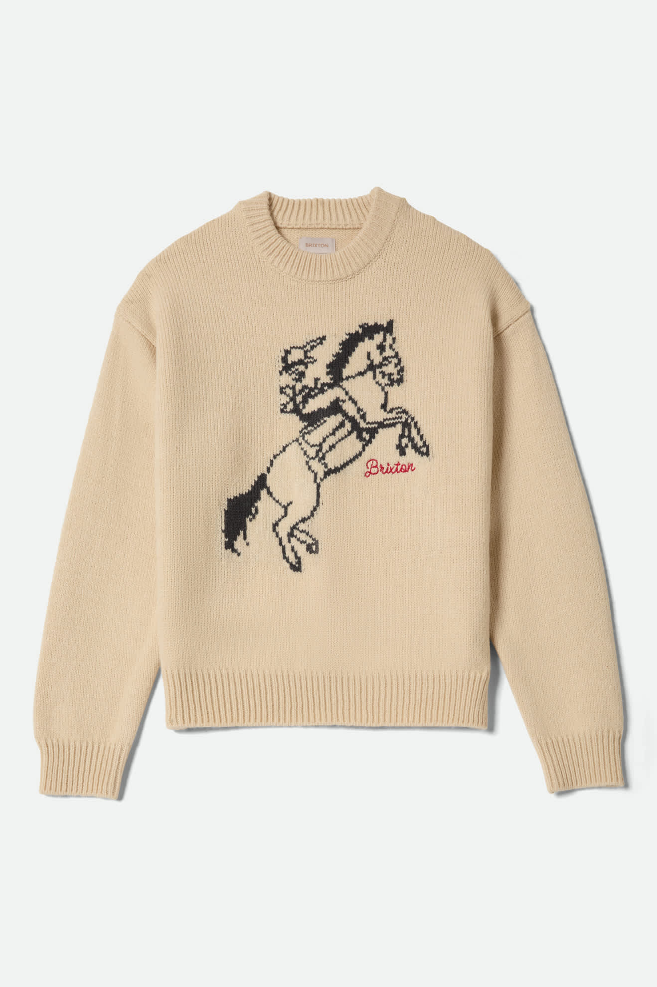 Women's Brixton Ranching Club Crew Sweater in the color Whitecap - Front Product View