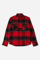 Men's Bowery Flannel in the color Black/Adrenaline Rush/Off White - Front Product View