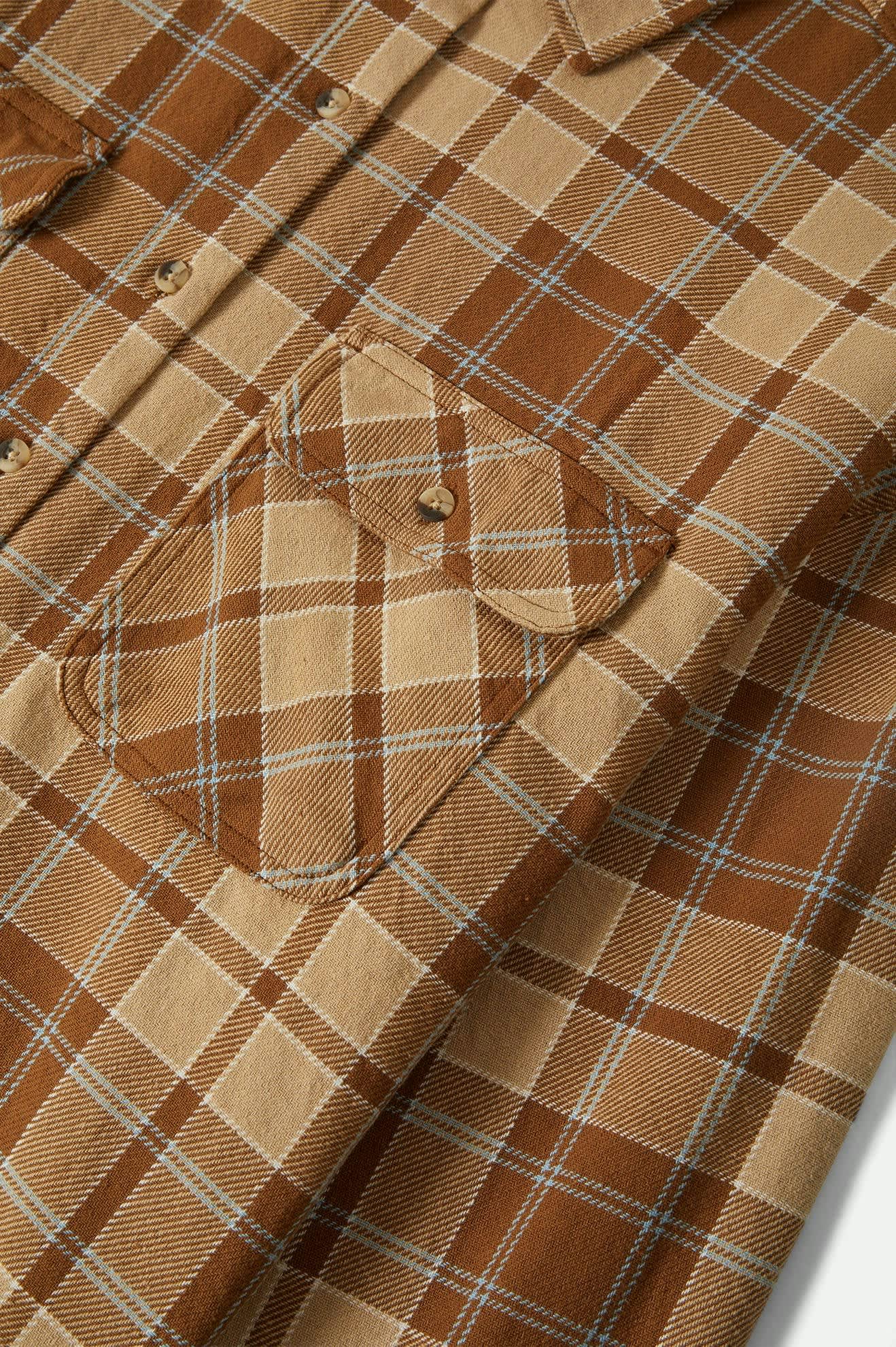 Women's Bowery Vintage L/S Overshirt in the color Washed Copper - Additional Laydown image