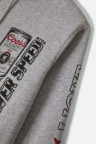 Men's Coors Light Silver Speed Hoodie in the color Heather Grey - Additional Laydown image