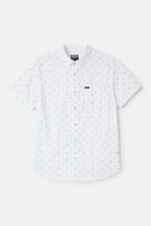 Men's Charter Print Shirt in the color White/Geo - Front Product Laydown Image