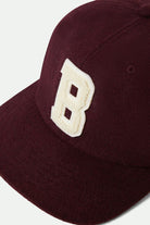 Unisex Big B Adjustable Hat in the color Port Textured Wool - Additional Laydown image