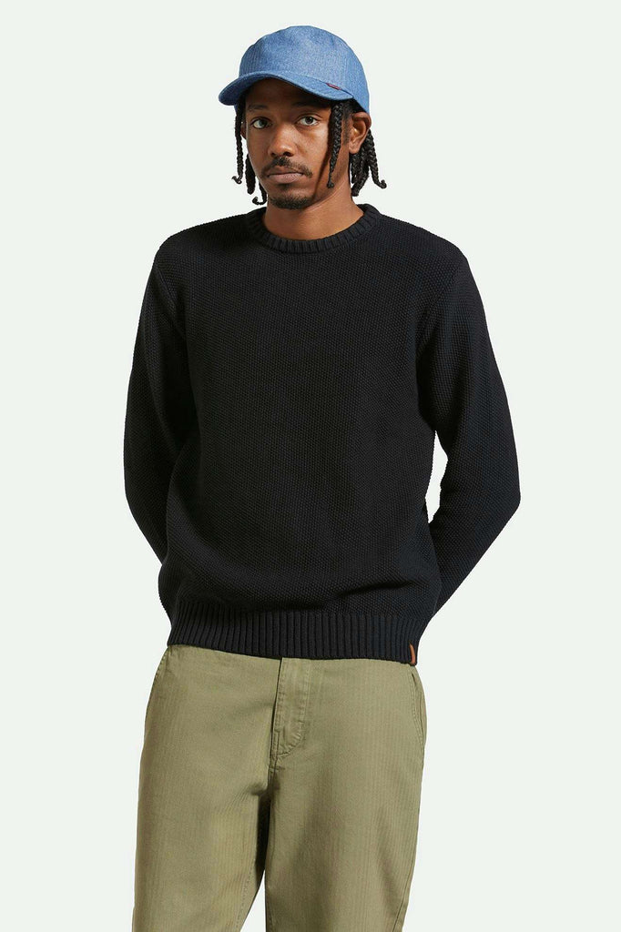 Men's Fit, front | Jacques Waffle Knit Sweater - Black