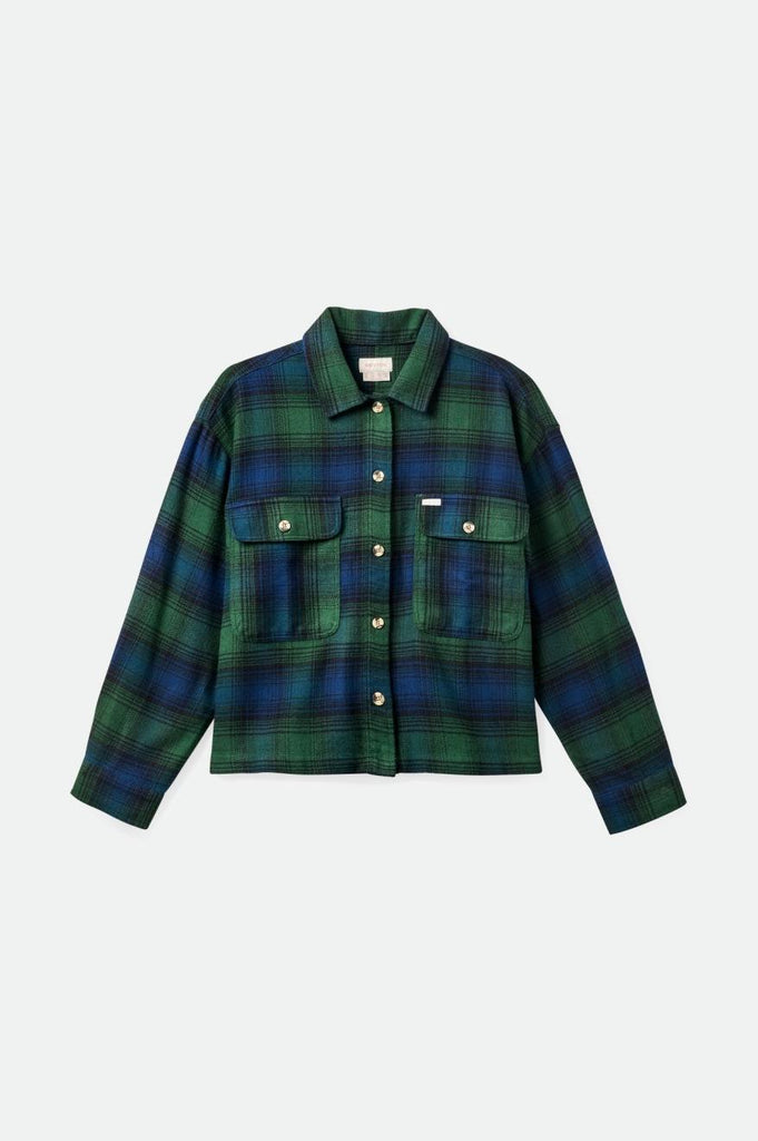 Brixton Women's Bowery Women's L/S Flannel - Pine Needle/Deep Sea | Profile