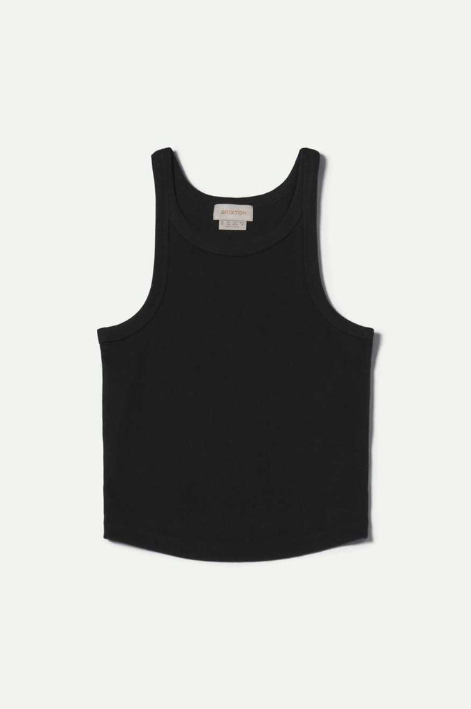 Brixton Women's Organic Rib High Neck Tank Top - Black | Profile