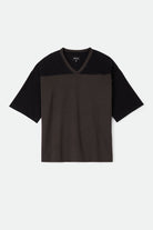 Men's Brixton Football T-Shirt in the color Black/Washed Black - Front Product Laydown Image