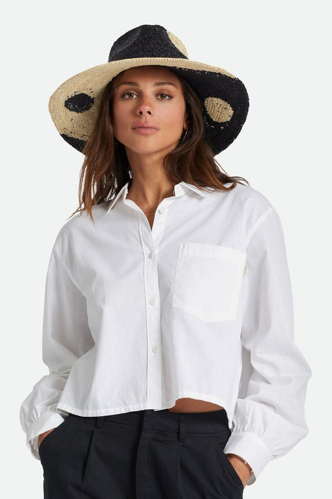 Brixton Madeira Pattern Straw Hat - Whitecap/Black