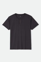 Men's Brixton Baseline Henley T-Shirt in the color Black - Front Product Laydown Image
