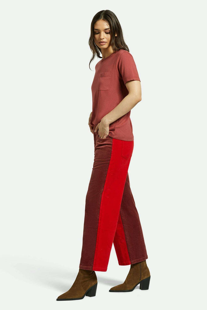 Women's Side Fit | Margo Cropped 5-Pocket Pant - Cowhide/Mars Red Cord