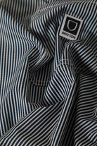 Men's Journey Lightweight 1/2 Zip Cropped Short Sleeve Shirt in the color Navy/White Stripe - Additional Laydown image