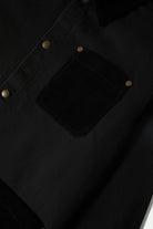Men's Herringbone Lightweight Chore Coat in the color Black Herringbone - Additional Laydown image
