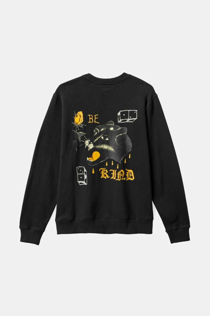 Brixton Men's Be Kind Crew Sweatshirt - Black | Back