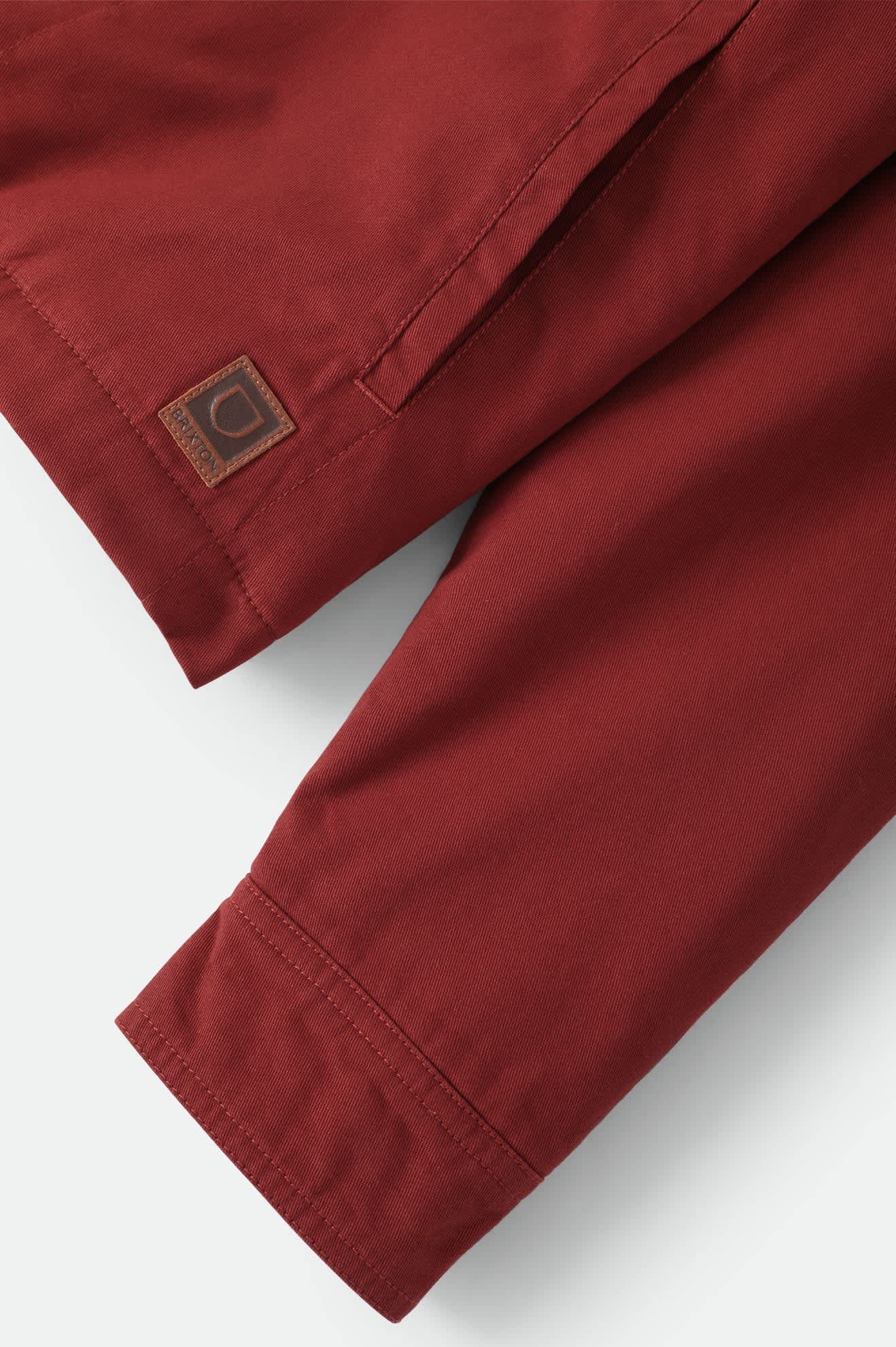 Men's Mechanic Garage Zip Lined Jacket in the color Dark Brick - Additional Laydown image