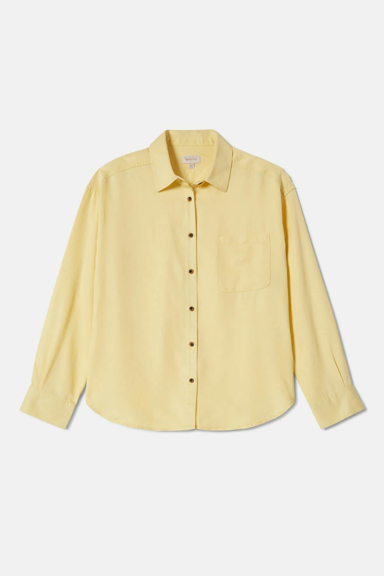 Women's East Side Boxy L/S Button Down in the color Panna Cotta - Front Product View