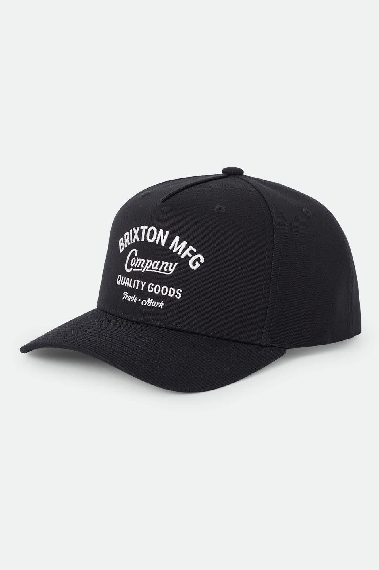 Unisex Stratton Snapback in the color Black - Front Product Laydown Image