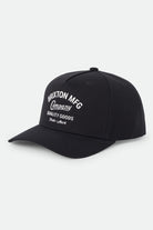 Unisex Stratton Snapback in the color Black - Front Product Laydown Image