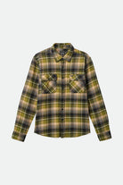 Brixton Men's Bowery Flannel - Green Kelp/Sand/Black | Profile