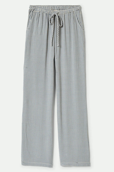 Women's Hudson Lounge Pant in the color Azure Blue Gingham - Front Product View