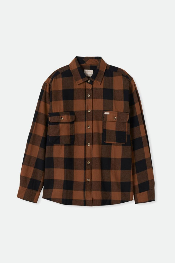 Brixton Bowery Boyfriend L/S Flannel - Bison/Black