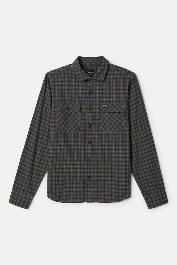 Men's Bowery Lightweight Ultra Soft L/S Flannel in the color Charcoal/Ray Flower/Black - Front Product View