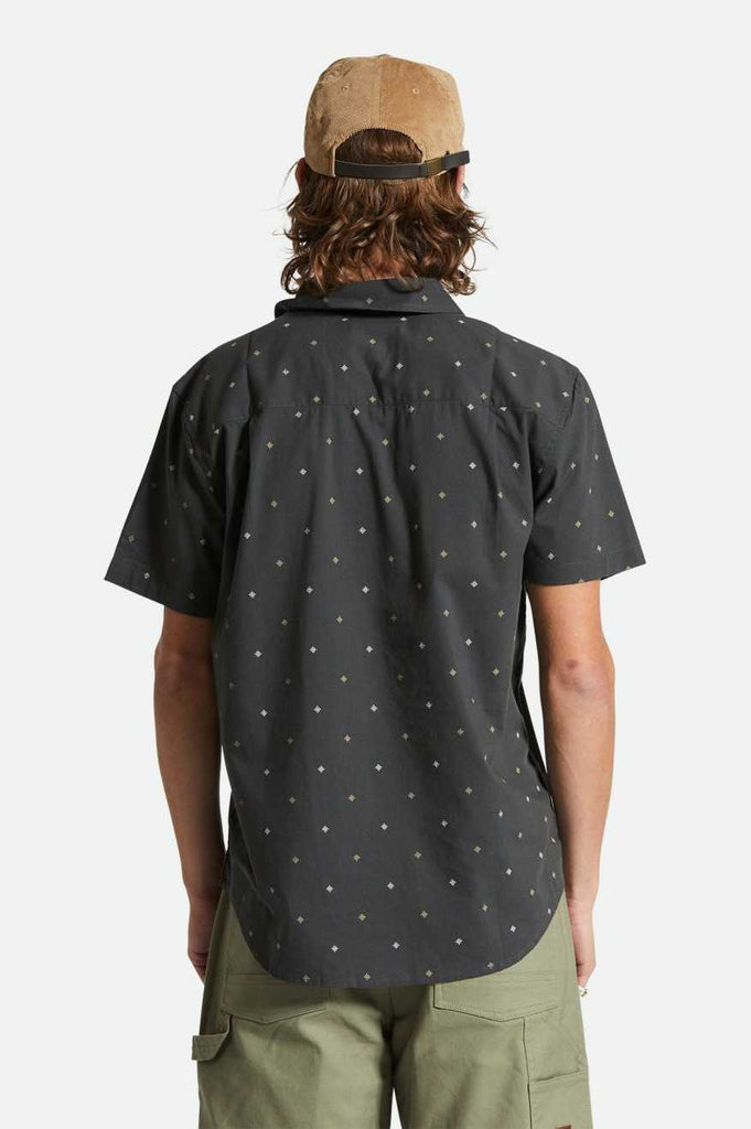 Men's Back Fit Image | Charter Print S/S Shirt - Washed Black Pyramid